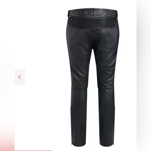 Belstaff  Fender 2.0 black Leather moto motorcycle Pants with knee pads NWT 30 - Picture 3 of 13